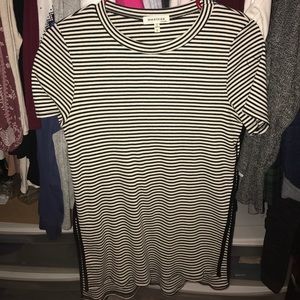 Blake and white striped shirt