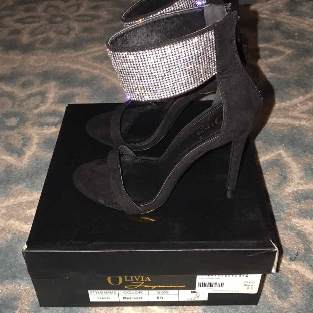Cleo Jeweled Heel (suede)