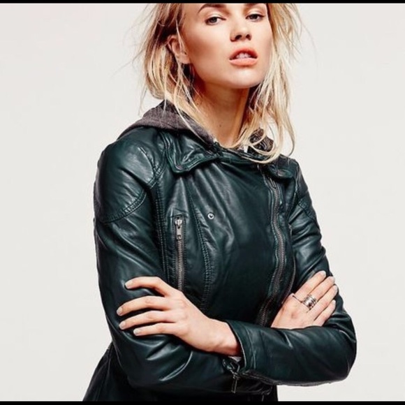 Free People Hooded Vegan Leather Jacket - Picture 5 of 8