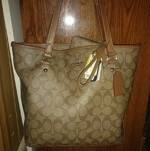 Authentic leather coach purse