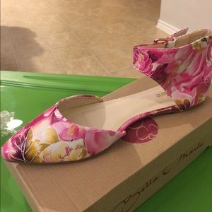 New Fuchsia Floral Flats