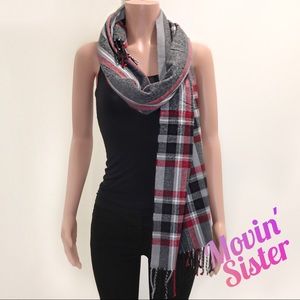 Express a Scarf, SZ OS, Black/Gray/Red, NWOT!