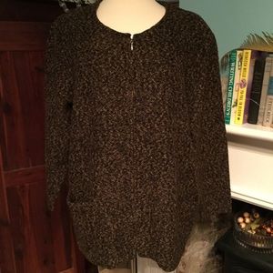 EUC Boucle Knit zip front Cardi SZ 3X (G-5)
