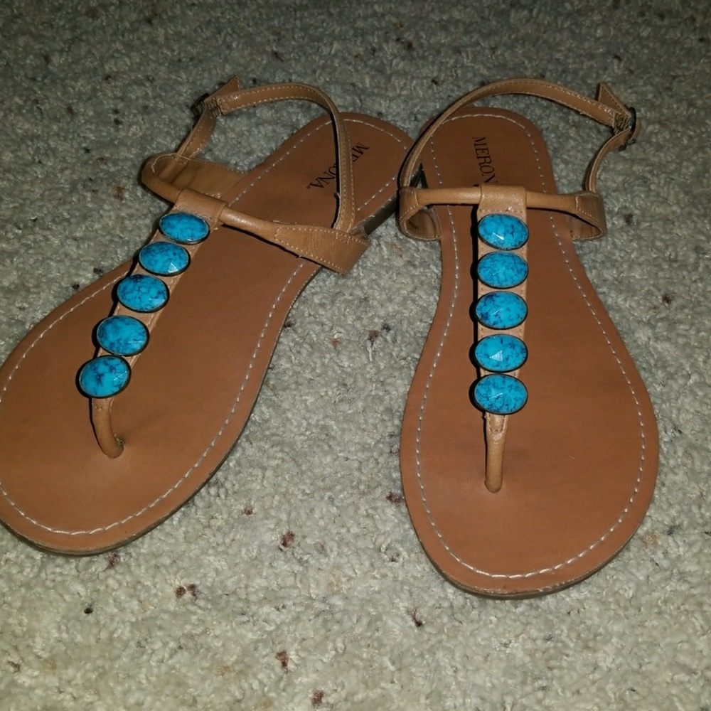 $Sold***Target Merona Sandals with Turquoise Stone