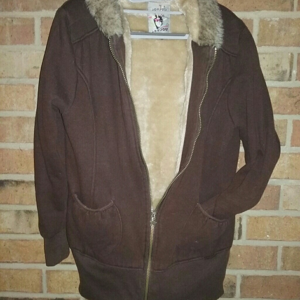 Fur lined hooded jacket