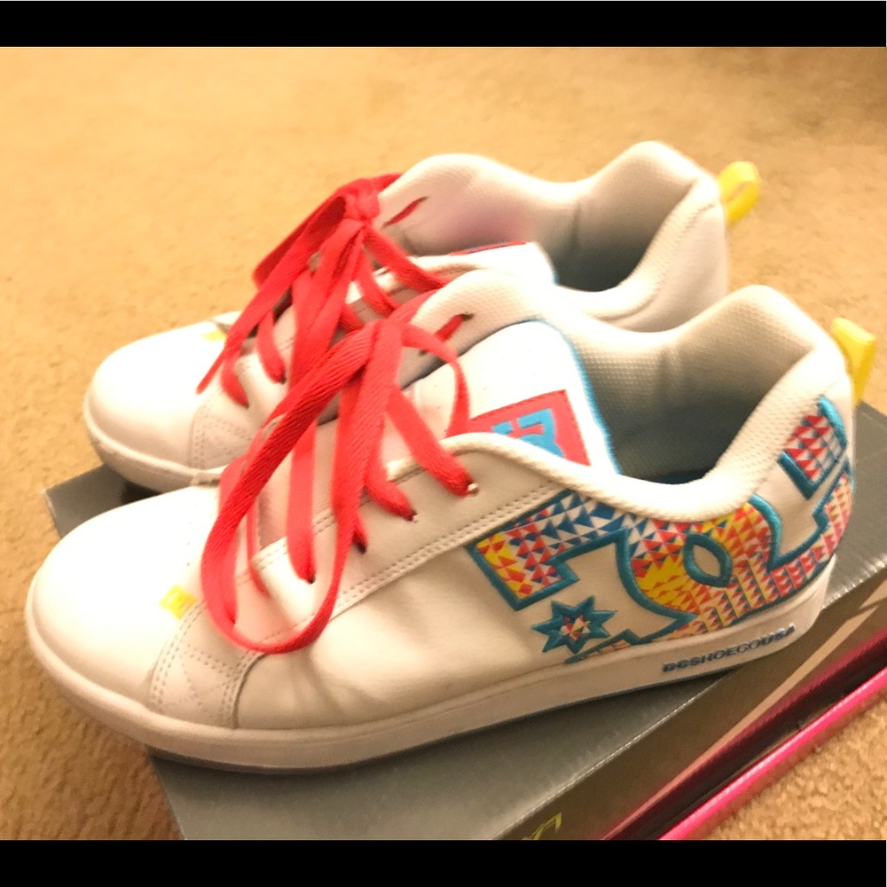 D.C. Women's White/Multi-colored Skate Shoes