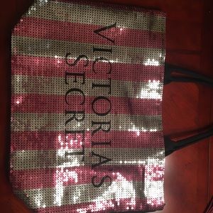 Large VS Pink Sparkly Tote