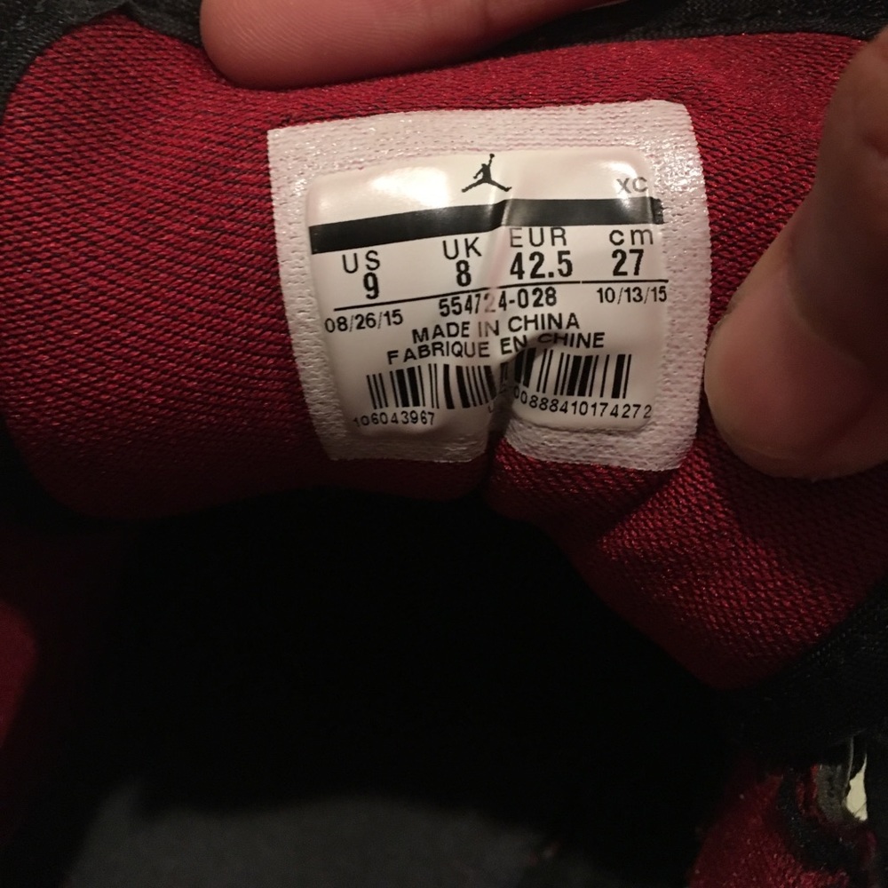Air Jordan 1 Mid Black/Black-White-Gym Red - Picture 8 of 8