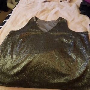 Silver sequin tank top