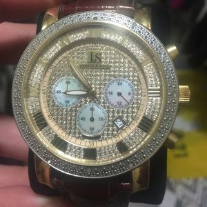 Joshua & Sons Men's Watch gold brown large face