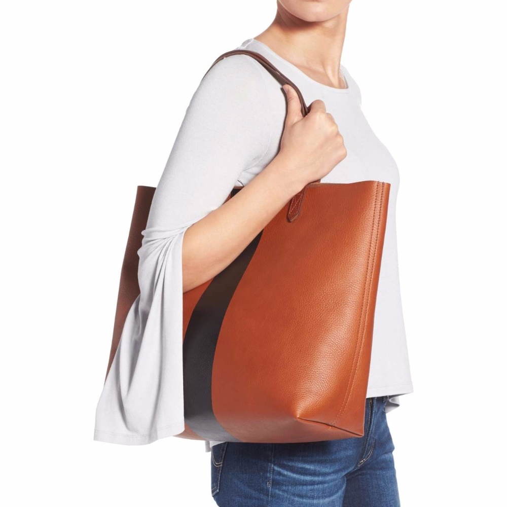 madewell // cognac striped transport bag - Picture 3 of 8