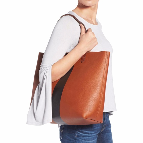madewell // cognac striped transport bag - Picture 3 of 8