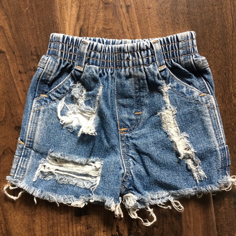 Vintage OshKosh Distressed Denim Shorts 3-6 Mos