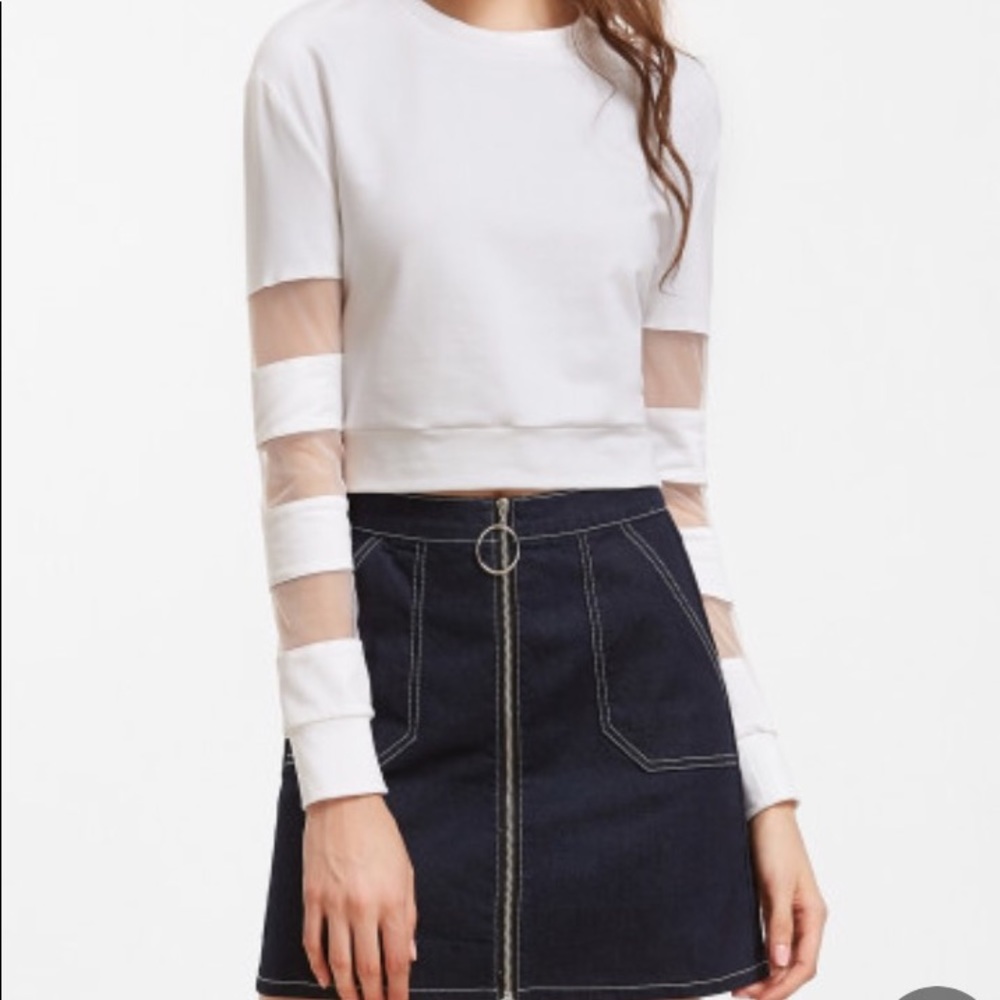 White long sleeve top