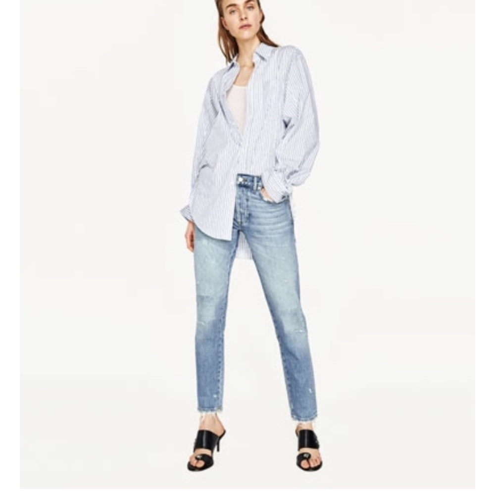 Zara mid rise boyfriend jeans