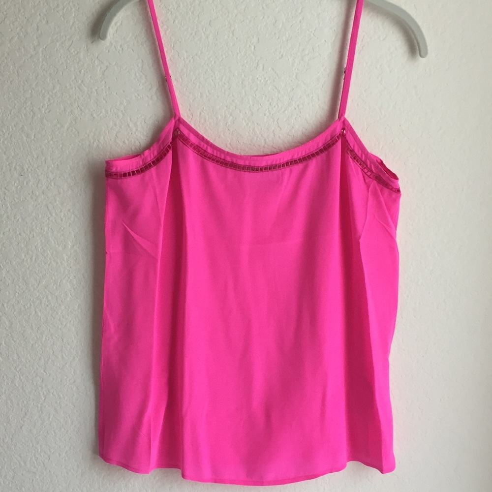 Equipment Pink Silk Camisole w/ cutouts at collar
