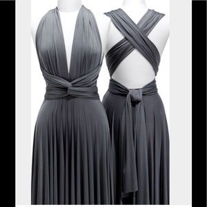 Ron Infinity Convertible Maxi Dress, Charcoal Grey