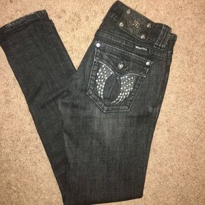 🔥Miss Me Black Skinny Jeans Wing Detail