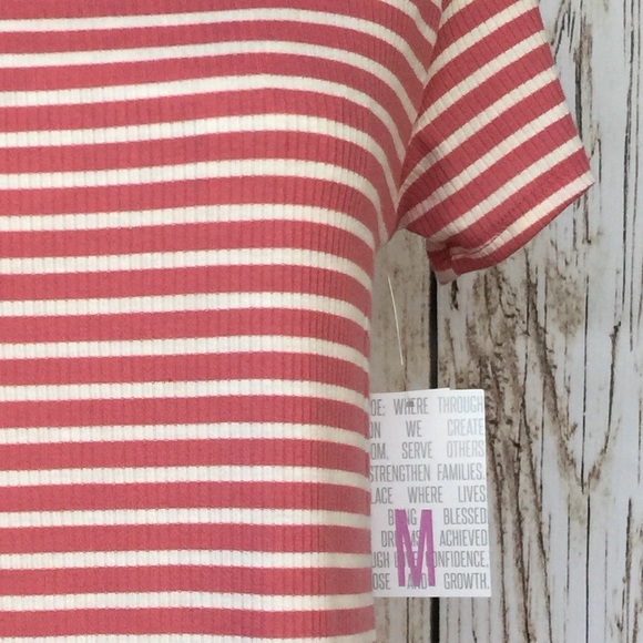 Lularoe Medium classic T ribbed with pink stripes! - Picture 2 of 2