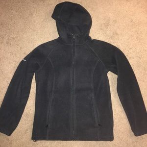 🔥Columbia Black Fleece Jacket Hood CinchedSleeves