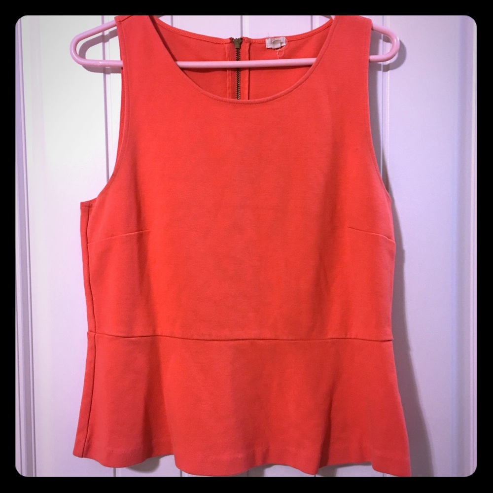 J.Crew Orange Peplum Top