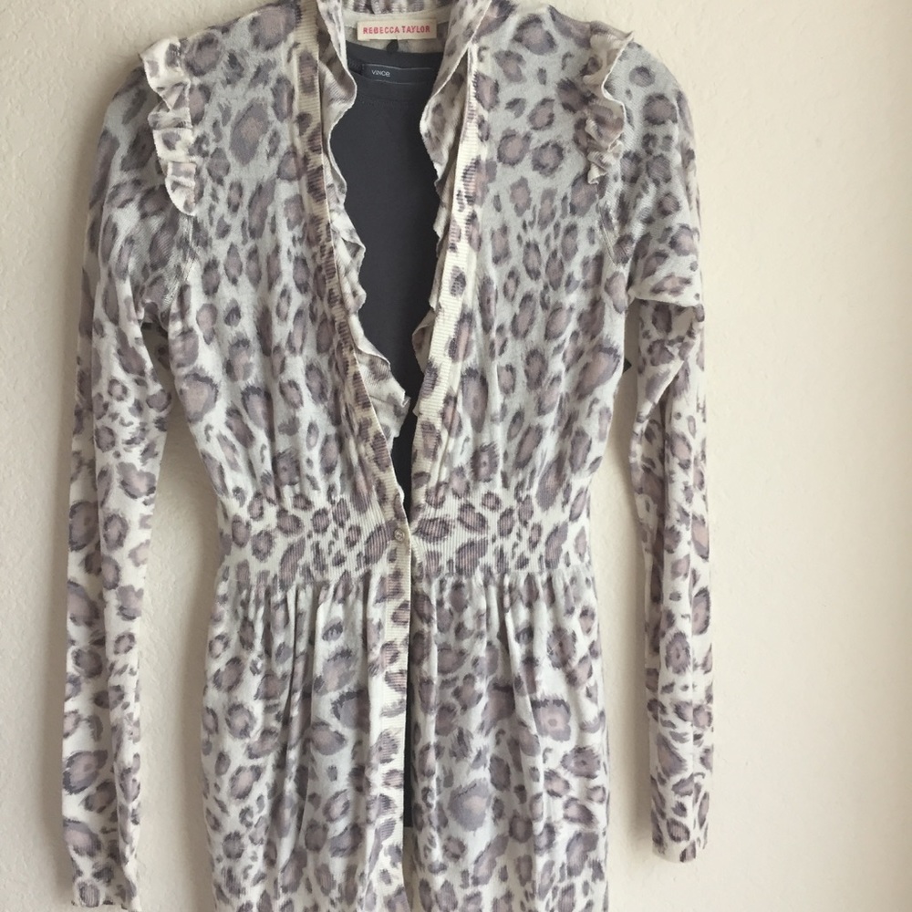 Rebecca Taylor Snow Leopard print Cardigan