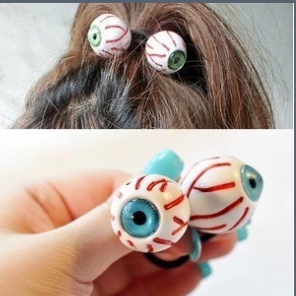 👻Awesome Eyeballs hair tie in blue or green eyes! 👀 - Picture 2 of 8