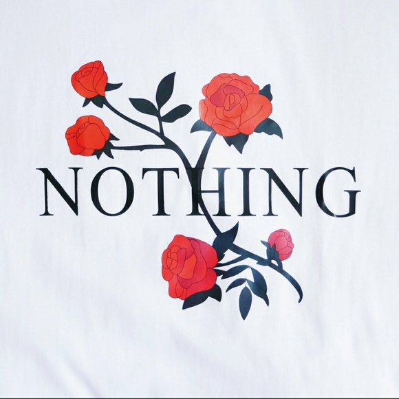 ✖SOLD✖ Nothing Rose Grunge Graphic Tee, White - Picture 2 of 3
