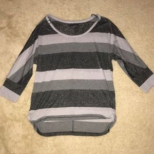 Black and gray stripped top