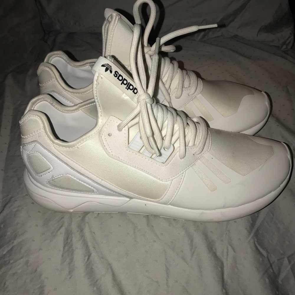 White adidas tubular men's 9.5 - Picture 2 of 8
