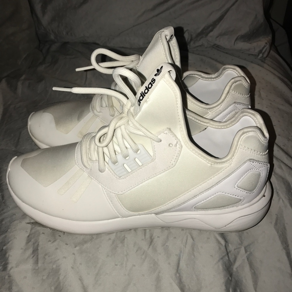 White adidas tubular men's 9.5 - Picture 3 of 8