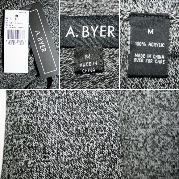 1 LEFT⚡ Fringe Cowl Neck Bodycon Sweater Dress NWT - Picture 7 of 8