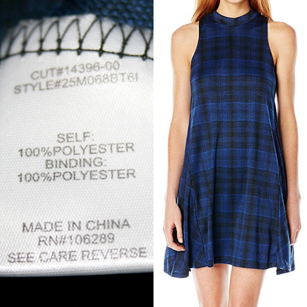Plaid Mock Neck Swing Dress NWOT - Picture 6 of 7