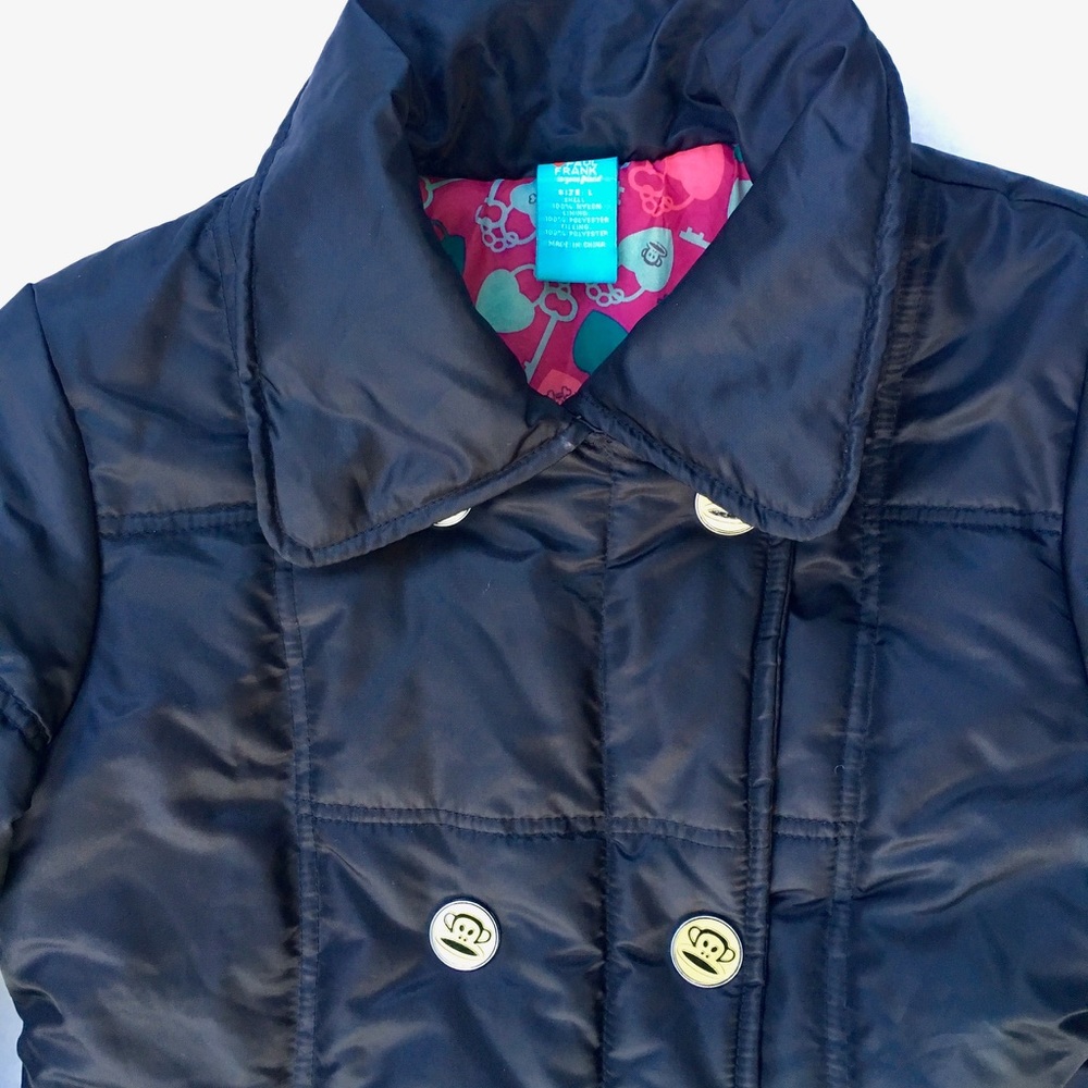 Paul Frank Black Puffer Jacket Girls' large - Picture 3 of 8