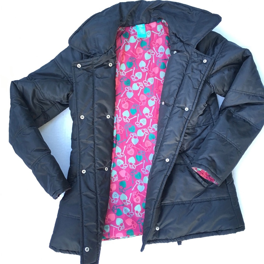 Paul Frank Black Puffer Jacket Girls' large - Picture 4 of 8