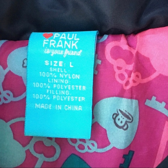 Paul Frank Black Puffer Jacket Girls' large - Picture 8 of 8