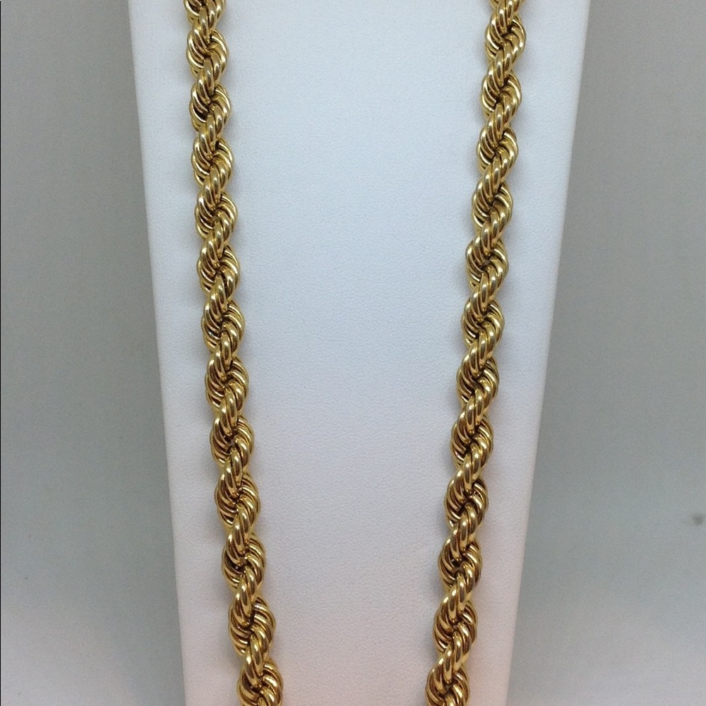 MONET Golden Twisted Rope Necklace 21"