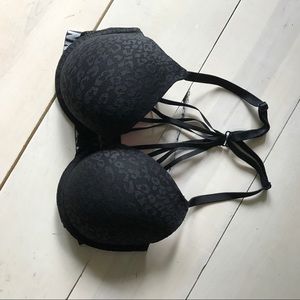 Pink Strappy Back Leopard Lace