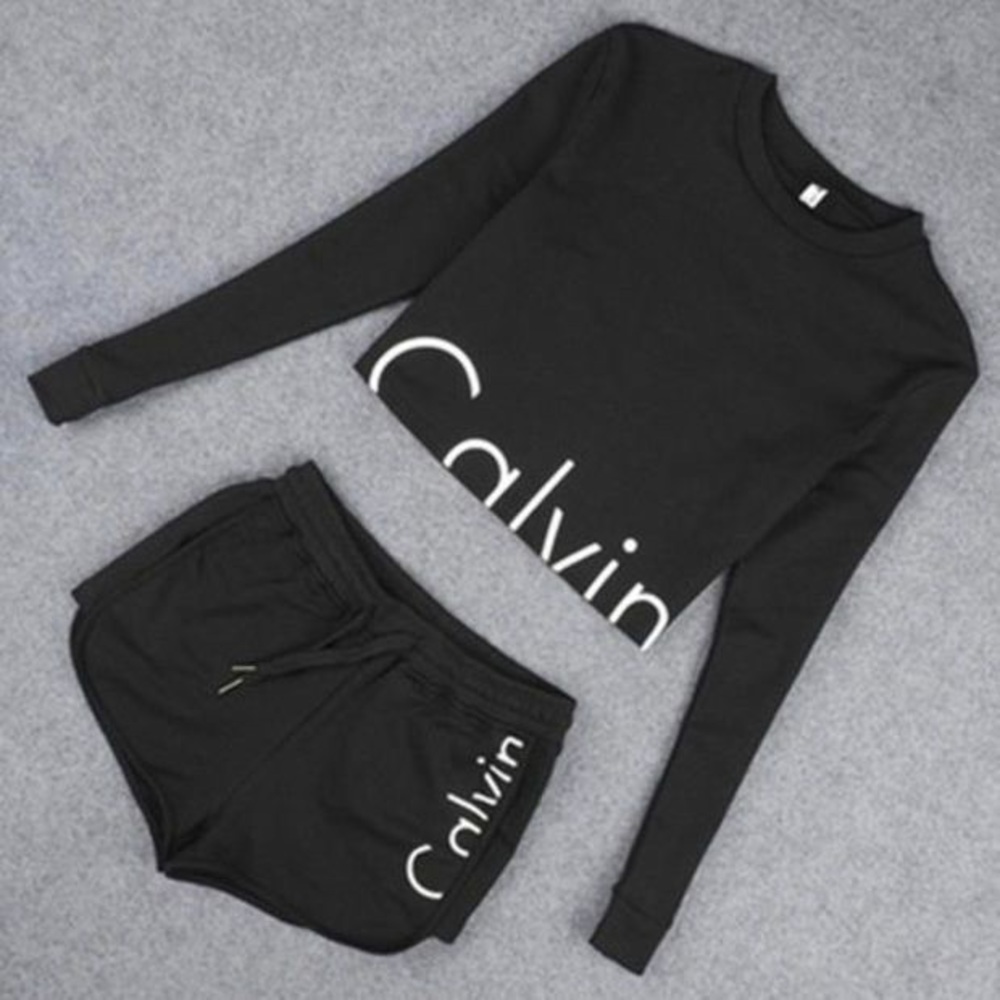 Calvin Klein shorts crop top set
