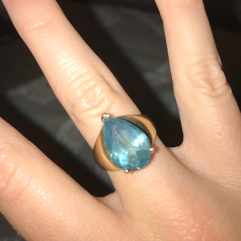 Gold and blue 10K gold ring