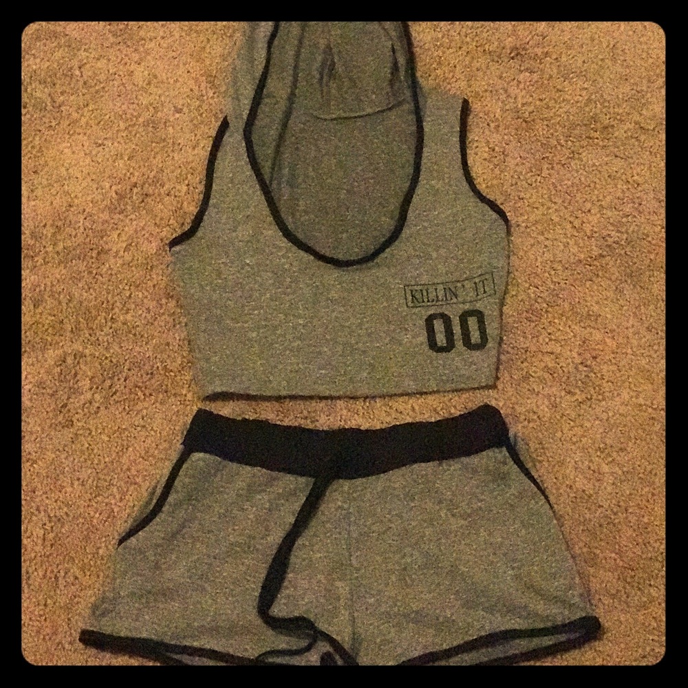 Killin it 00 crop top and shorts set.