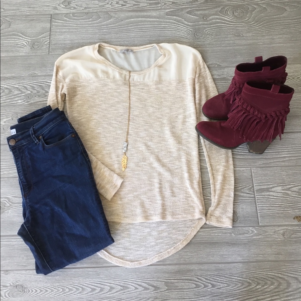 Sheer gold sparkles Issi sweater. Lightweight.