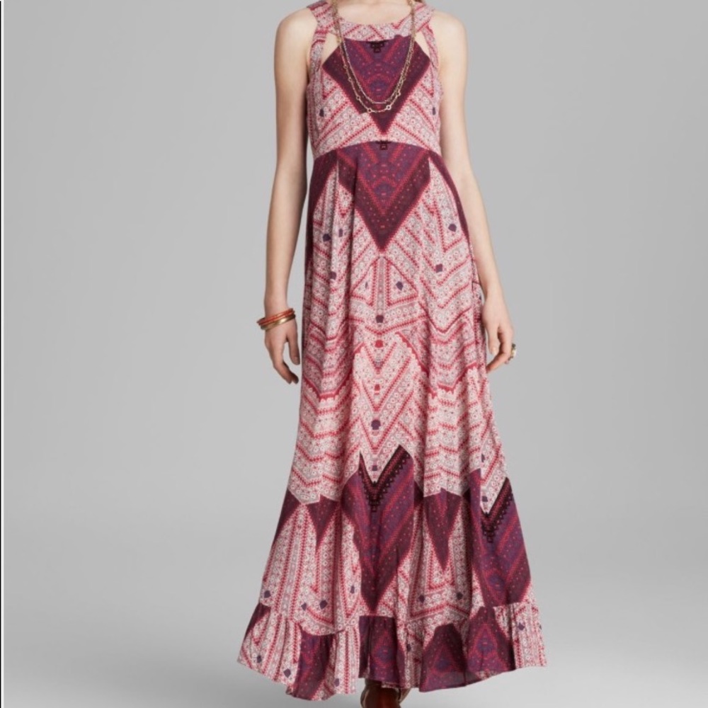 Free People Purple Geometric Maxi Dress