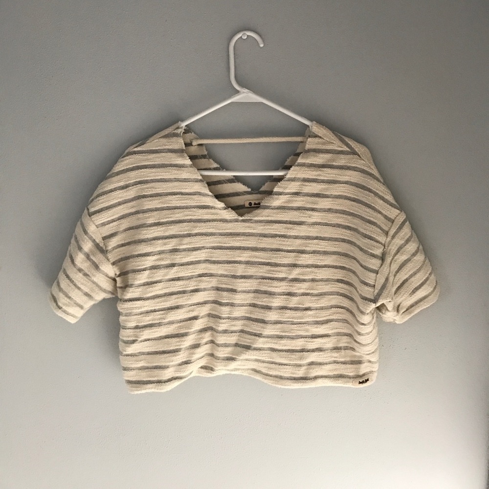 Cropped beachy striped top- double agent