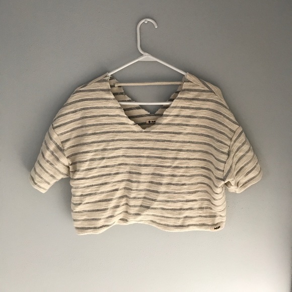 Cropped beachy striped top- double agent - Picture 1 of 2