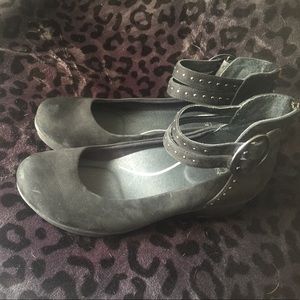 Dansko black suede wedge