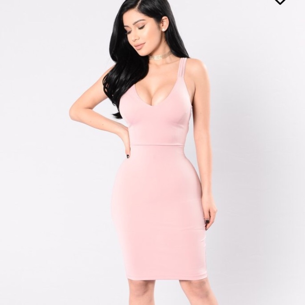 Light pink strappy back dress