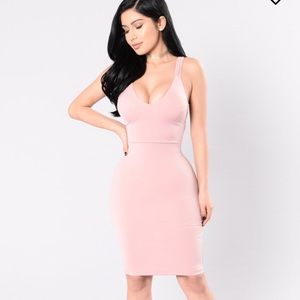 Light pink strappy back dress