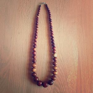 Vintage wood bead necklace