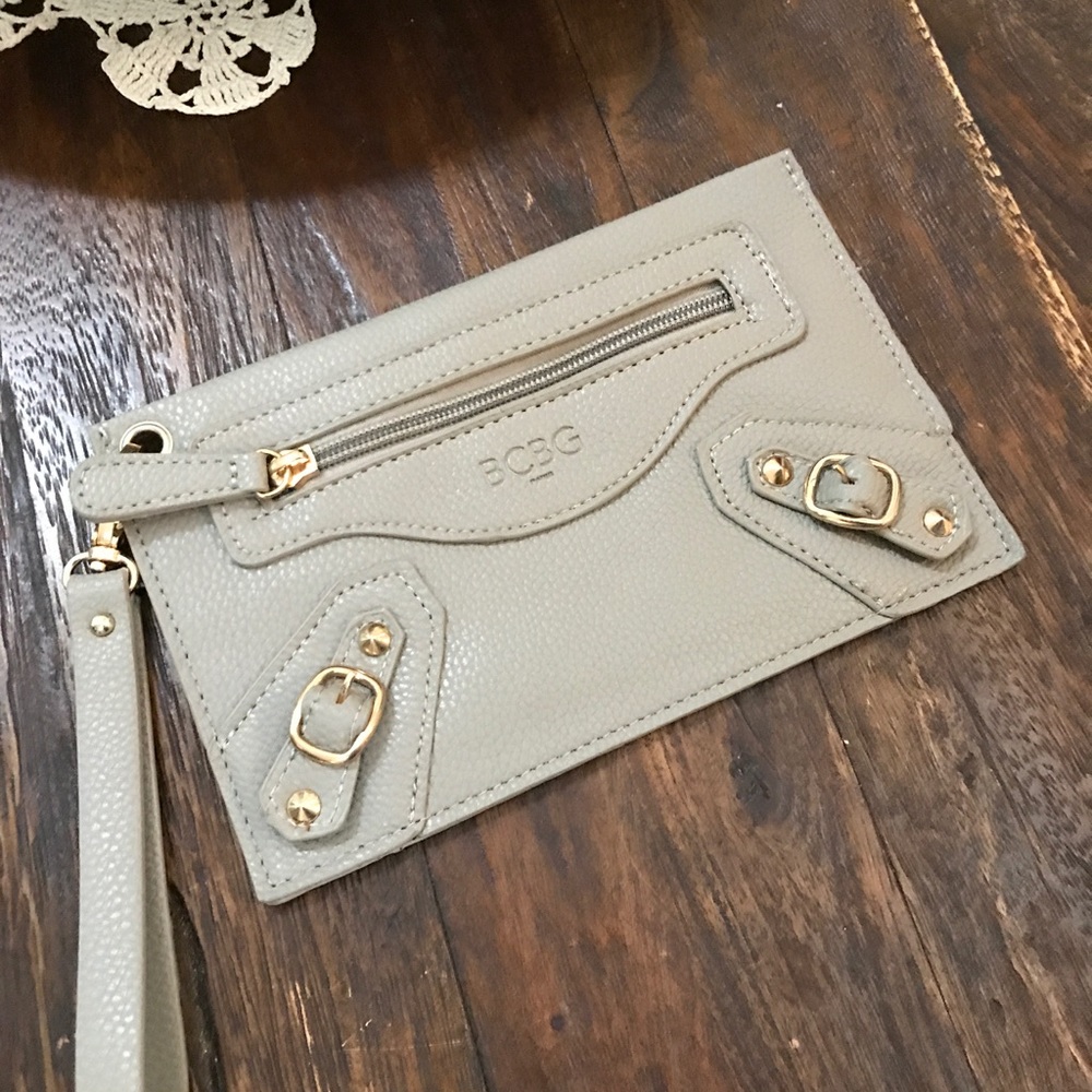 BCBG Leather Wristlet